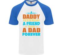 Daddy A Dad Forever Maglietta Baseball Uomo a Maniche Corte Fruit of the Loom