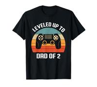 Daddy Again Leveled Up to Dad of 2 Gamer Controller Design Maglietta