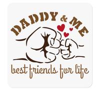 Daddy And Me - Stencil da dipingere, 30 x 30 cm, riutilizzabili, in plastica, per la festa del papà, impatto, fai da te, decorazione per la casa, in legno, per la masterizzazione