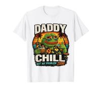 Daddy Chill Funny Viral TIK Trending Meme Distressed Maglietta