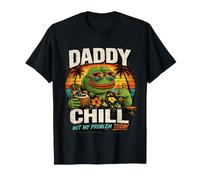Daddy Chill Funny Viral TIK Trending Meme Distressed Maglietta