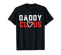 Daddy Claus Funny Christmas Santa Candy Cane Heart Design Maglietta