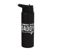 Daddy Coming Soon Daddy 2022 for the Best Papà Stainless Steel Insulated Water Bottle