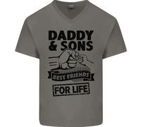 Daddy E Figli Migliori Amici Festa Del Papà Maglietta In Cotone A V
