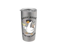 Daddy Goose Is On Loose Fun Summer Vibes Design a forma di papera Bicchiere termico in acciaio inox doppia parete