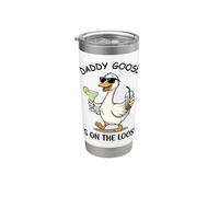 Daddy Goose Is On Loose Fun Summer Vibes Design a forma di papera Bicchiere termico in acciaio inox doppia parete