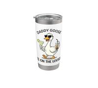 Daddy Goose Is On Loose Fun Summer Vibes Design a forma di papera Bicchiere termico in acciaio inox doppia parete