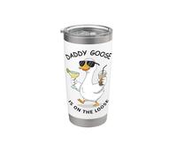 Daddy Goose Is On Loose Fun Summer Vibes Design a forma di papera Bicchiere termico in acciaio inox doppia parete