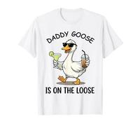 Daddy Goose Is On Loose Fun Summer Vibes Design a Forma di Papera Maglietta