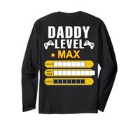 Daddy Level Max Strength Bad Jokes Sleep Gamer ART ON BACK Maglia a Manica