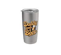 Daddy Needs A Beer Bicchiere termico in acciaio inox doppia parete