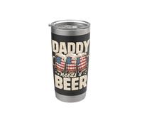 Daddy Needs A Beer Divertente Papà Padre Bere Umorismo Birra Uomini Bicchiere termico in acciaio inox doppia parete