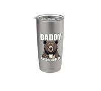 Daddy Needs Coffee Bicchiere termico in acciaio inox doppia parete