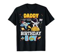 Daddy of The Birthday Astronaut Boy Space Theme Party Maglietta