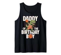 Daddy of The Birthday Boy T-Rex Dino Basket Compleanno Canotta