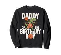 Daddy of The Birthday Boy T-Rex Dino Basket Compleanno Felpa