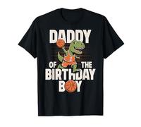 Daddy of The Birthday Boy T-Rex Dino Basket Compleanno Maglietta