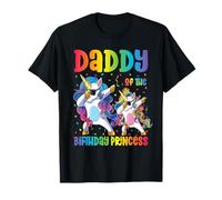 Daddy of the Birthday Girl Dabbing Princess Unicorn Dad Maglietta