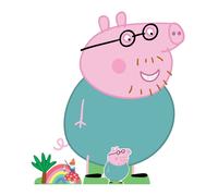 Daddy Pig Cartone Ritaglio Da Peppa Pig Con 3 Gratis Mini da Tavolo Standees