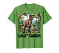 Daddy Saurus Brushstroke Design Dino Island Dad Look Maglietta
