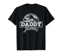 Daddy Saurus Dinosauro Papà Dino Silhouette Daddysaurs Maglietta