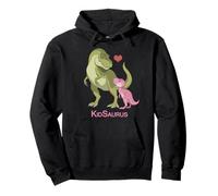 Daddy T-Rex & Cute Pink Baby KidSaurus Dinosaurus Felpa con Cappuccio
