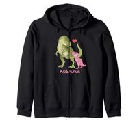 Daddy T-Rex & Cute Pink Baby KidSaurus Dinosaurus Felpa con Cappuccio