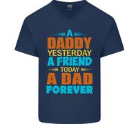 Daddy Un Papà Per Sempre Divertente Maglietta In Cotone A V Per Festa Del Papà