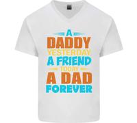 Daddy Un Papà Per Sempre Maglietta In Cotone A V Divertente Per Festa Del Papà