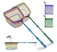 DaddyGoFish Rete da Pesca per Bambini, Ultraleggera, telescopica per catturare Farfalle di Pesce sulla Spiaggia d'Acqua, Regalo per Ragazzi e Ragazze (Stil2 Confezione da 2 (Blu + Verde))