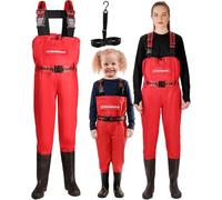 DaddyGoFish Waders bambini e adulti, trampolieri da pesca e da caccia con tasca e gancio per trampolieri