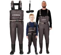 DaddyGoFish Waders bambini e adulti, trampolieri da pesca e da caccia con tasca e gancio per trampolieri