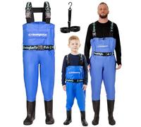 DaddyGoFish Waders bambini e adulti, trampolieri da pesca e da caccia con tasca e gancio per trampolieri