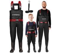 DaddyGoFish Waders bambini e adulti, trampolieri da pesca e da caccia con tasca e gancio per trampolieri