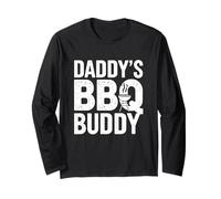 Daddy's BBQ Buddy Funny Grilling Text Graphic Cookout Design Maglia a Manica