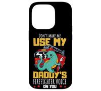 Daddy's Firefighter Voice Proud Kids - Camion dei pompieri a forma di dinosauro Custodia per iPhone 14 Pro