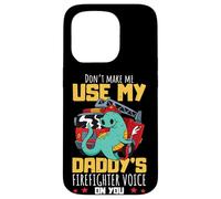 Daddy's Firefighter Voice Proud Kids - Camion dei pompieri a forma di dinosauro Custodia per iPhone 15 Pro