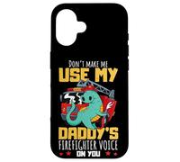 Daddy's Firefighter Voice Proud Kids - Camion dei pompieri a forma di dinosauro Custodia per iPhone 16