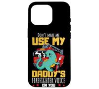 Daddy's Firefighter Voice Proud Kids - Camion dei pompieri a forma di dinosauro Custodia per iPhone 16 Pro