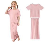 Daddys Girl Baby Girls Morbido a coste, Girocollo, Maniche Corte, Pantaloni Lunghi, Casual, Comodi Loungewear per Neonati Bambini 3, Colore: rosa., 13-15 anni