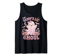 Daddy's Lil' Ghoul Funny Pastel Pink Ghost Halloween Graphic Canotta