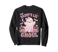 Daddy's Lil' Ghoul Funny Pastel Pink Ghost Halloween Graphic Felpa