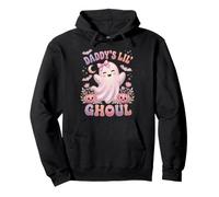 Daddy's Lil' Ghoul Funny Pastel Pink Ghost Halloween Graphic Felpa con Cappuccio