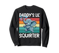 Daddy's Lil' Squirter Citazione divertente Carino Baby Elephant Lovers Felpa