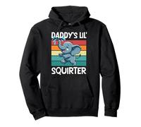 Daddy's Lil' Squirter Citazione divertente Carino Baby Elephant Lovers Felpa con Cappuccio