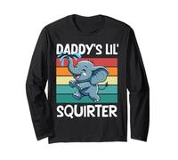 Daddy's Lil' Squirter Citazione divertente Carino Baby Elephant Lovers Maglia a Manica