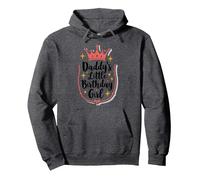 Daddy's Little Birthday Girl Dad of The Birthday Girl Crown Felpa con Cappuccio, Unisex per Adulti, Grigio Scuro, M