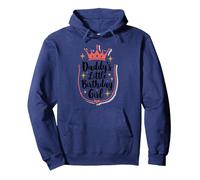 Daddy's Little Birthday Girl Dad of The Birthday Girl Crown Felpa con Cappuccio, Unisex per Adulti, Navy, XL