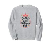 Daddy's Little Birthday Girl Dad of The Birthday Girl Crown Felpa, Unisex per Adulti, Grigio Melange, M