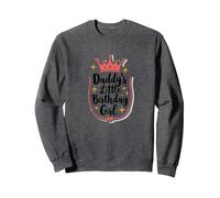 Daddy's Little Birthday Girl Dad of The Birthday Girl Crown Felpa, Unisex per Adulti, Grigio Scuro, S